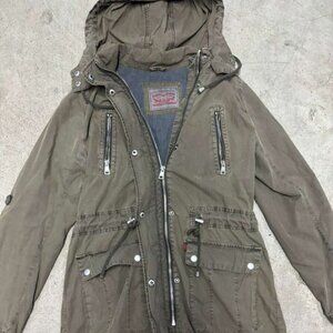 Levi women hoodie jacket army green size S